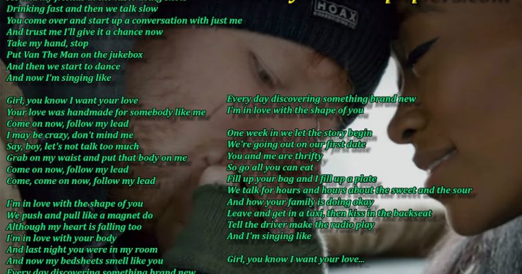 ed sheeran shape of you traduction francais