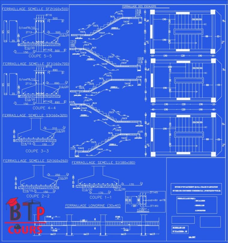 plan de ferraillage dalle