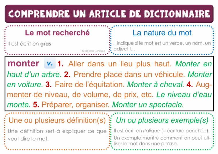 lire un article de dictionnaire ce1