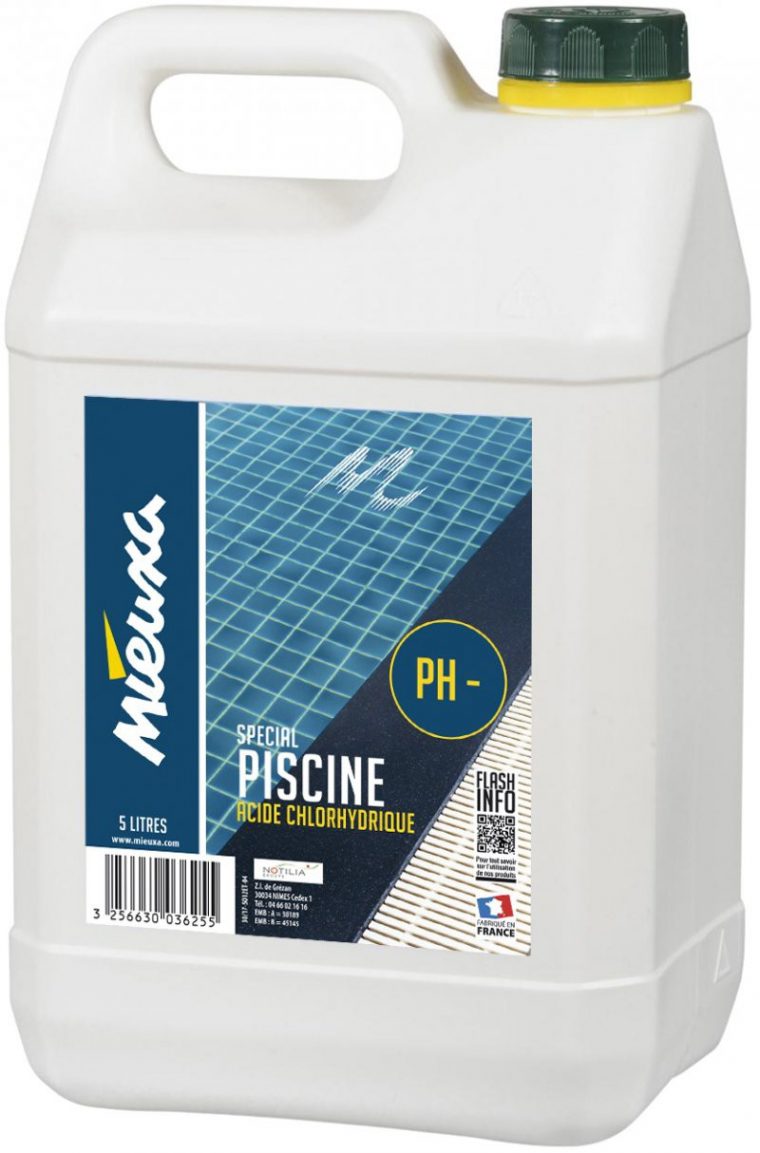 Acide Chlorhydrique Spécial Piscine - Mieuxa - 5L concernant Acide Chlorhydrique Piscine