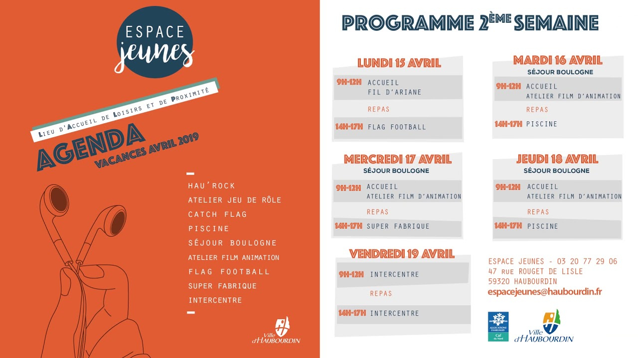 [Archives] - Espace Jeunes Programme - Vacances D'avril 2019 dedans Piscine Haubourdin