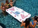 Beer Pong Pool Mat 28 Cup Hole Floating Row Inflatable Pool ... encequiconcerne Beer Pong Piscine