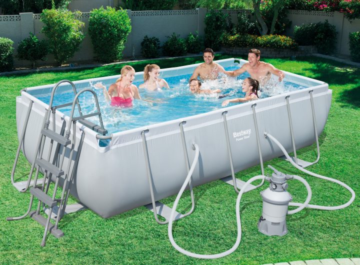 Bestway &quot;power Steel&quot; Tubular Pool 4,04X 2,01X ↕1,00M - C-Piscine destiné Piscine Tubulaire Rectangulaire Bestway