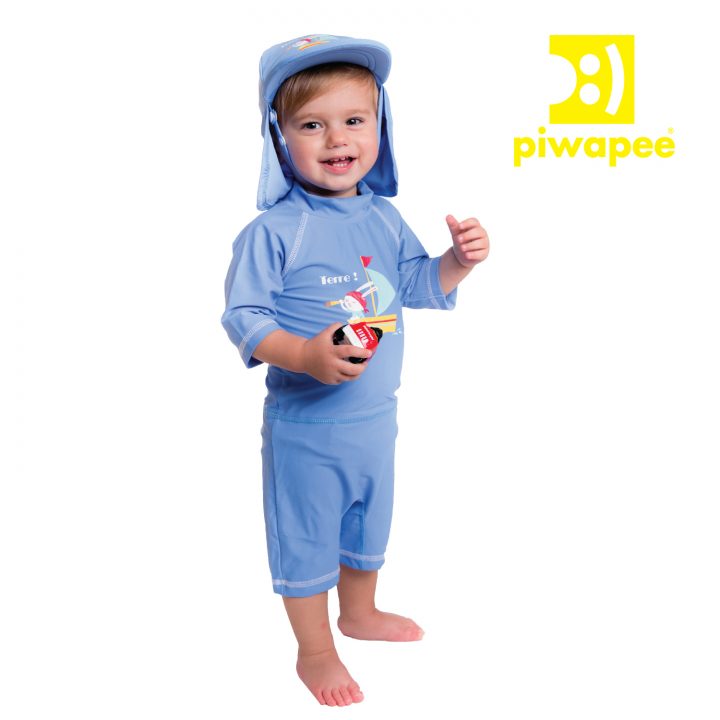Combinaison Anti - Uv Upf50+ Avec Couche Clipsable &quot; Swim+®&quot; Intégrée ~  Lapin serapportantà Combinaison Piscine Bébé