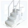 Escalier En Polyéthylène Double Main Courante - H2O Piscines &amp; Spas avec Escalier Pour Piscine