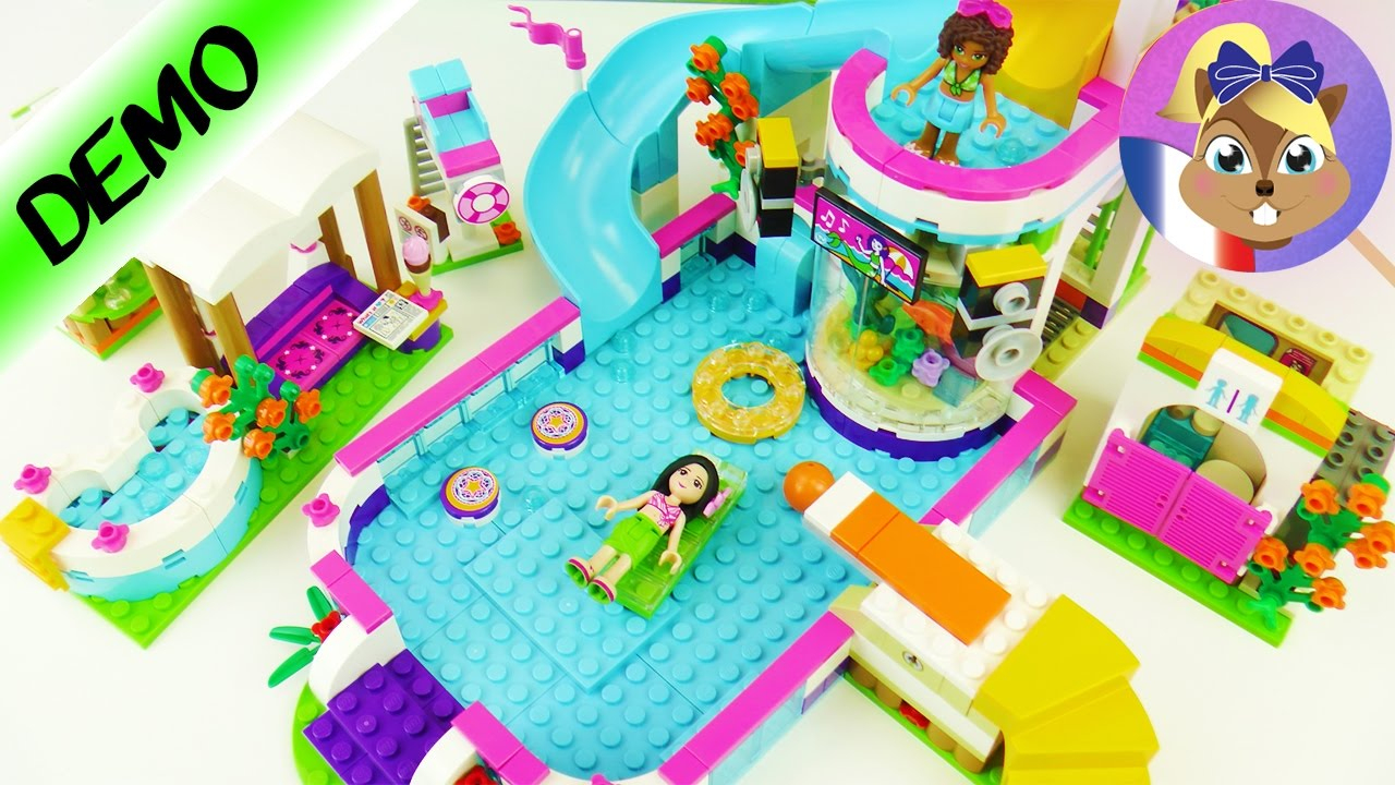 Lego Friends Piscine 41313 | S'amuser Dans L'eau Avec De Gigantesques  Toboggans serapportantà Lego Friends Piscine