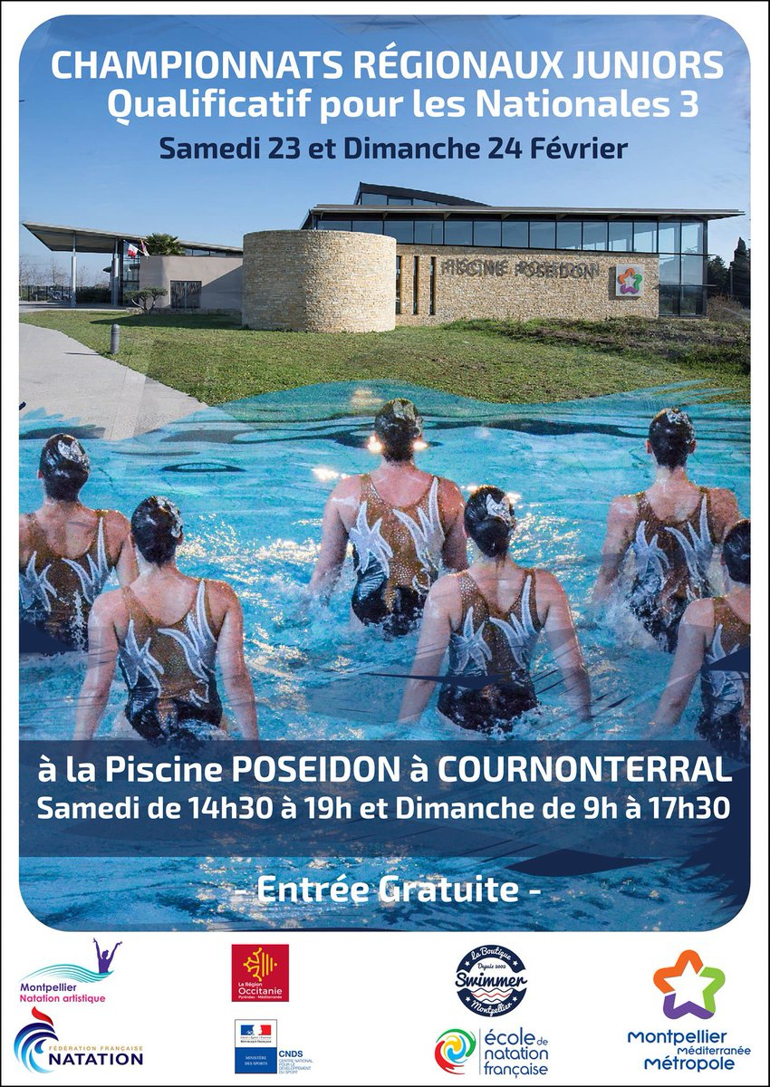 Montpellier Natation Artistique On Twitter: &quot;1Ère Partie Des ... concernant Piscine Cournonterral