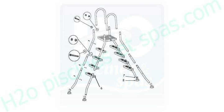 Pièces Détachées : Echelles De La Gamme Aquamatic D 40 - H2O ... destiné Piece Detachee Piscine Hors Sol