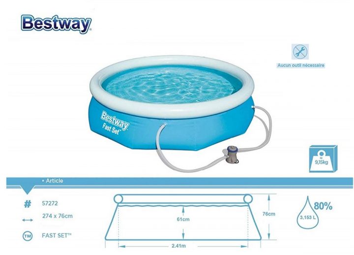 Piscine Autoportée Gonflable 2,74M X 0,76M - Ronde Bestway ... encequiconcerne Piscine Gonflable Auchan
