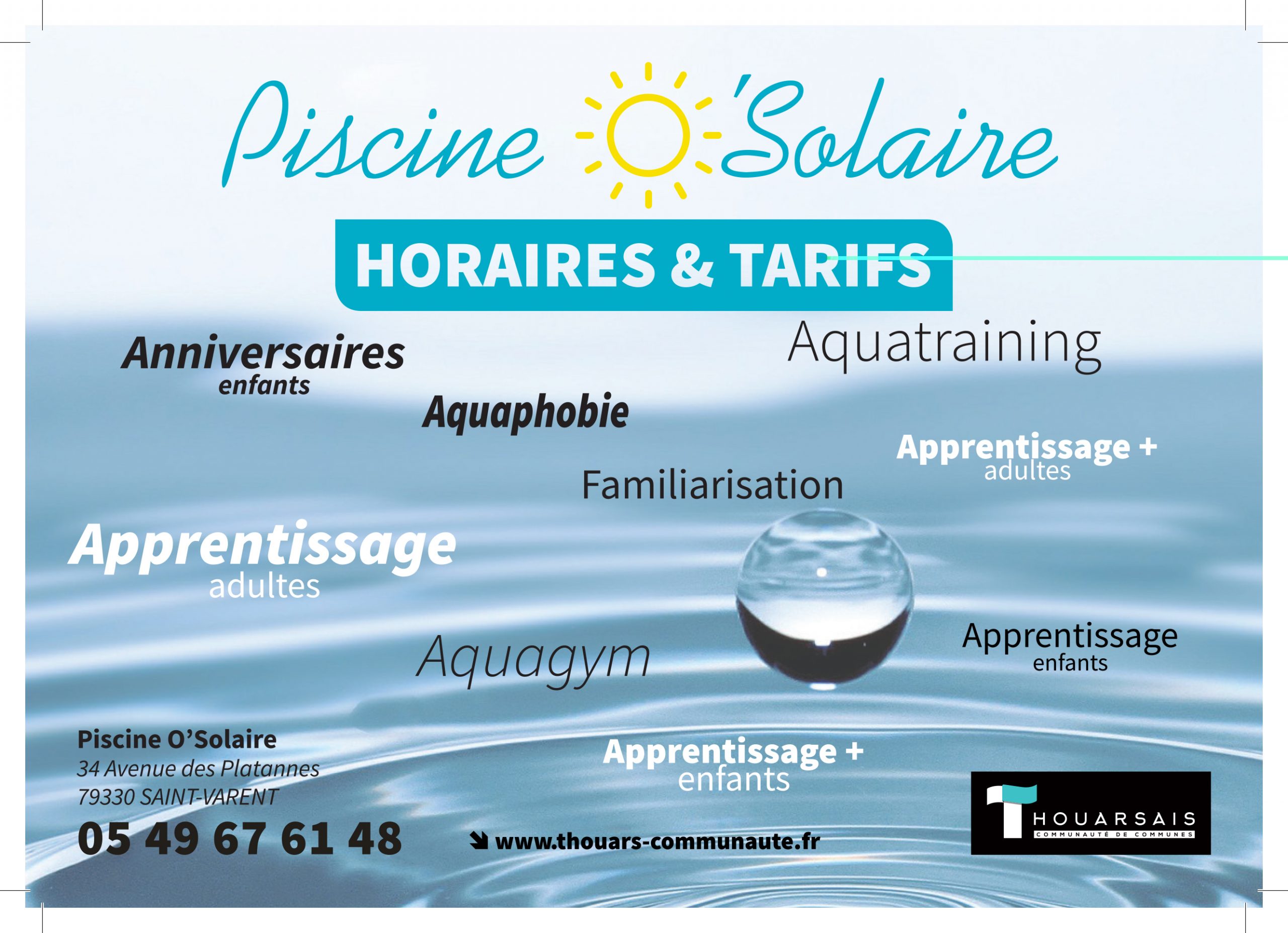 Piscine O'solaire | Mairie De Saint Varent dedans Horaire Piscine Pouzauges