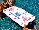 Pool Beer Pong Party Barge Floating Table Inflatable Raft ... concernant Beer Pong Piscine