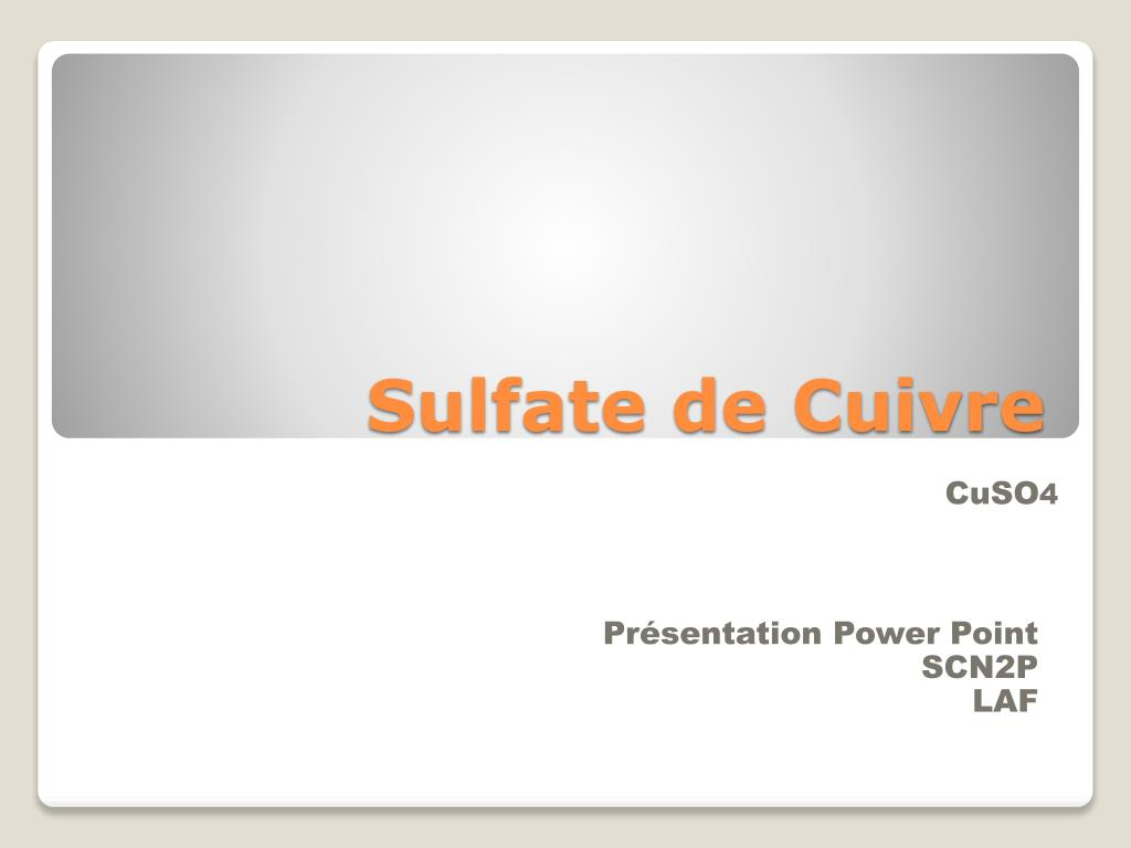 Ppt - Sulfate De Cuivre Powerpoint Presentation, Free ... concernant Sulfate De Cuivre Pour Piscine