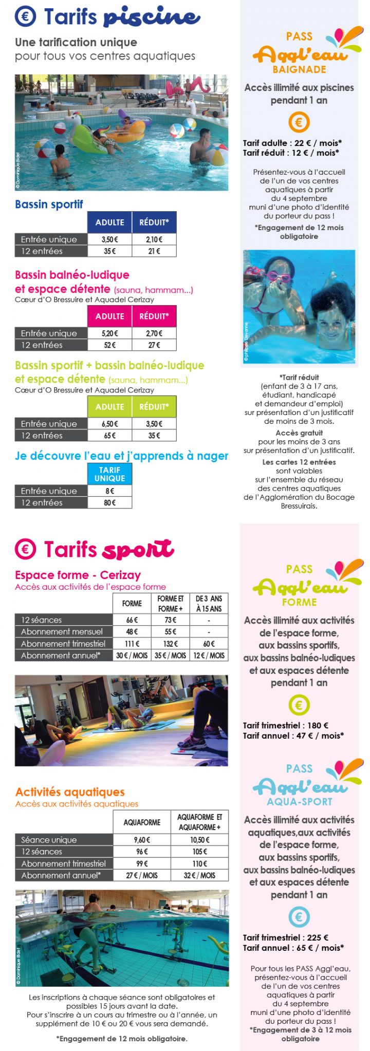 Tarifs serapportantà Horaire Piscine Bressuire