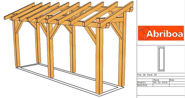 Abri À Bois 5.50Ml 6 Poteaux - Vente En Ligne D'abris En Bois En Kit concernant Abris A Bois