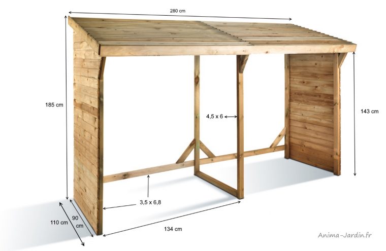 Abri Bûches En Bois Autoclave, 3,4 Stères, Rangement Bûches, Pas Cher, Achat dedans Abri En Bois Pas Cher