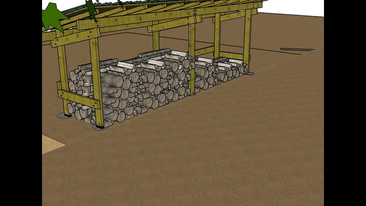 Construire Un Abri Pour Le Bois De Chauffage Explications En Images 3D à Abri Pour Bois