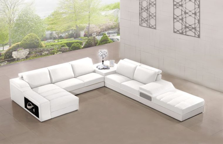 Elegancia Blanc concernant Canape Cuir Blanc