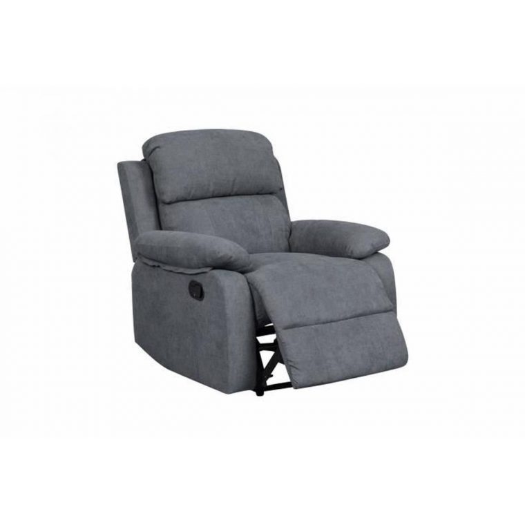 Fauteuil Relax En Tissu Gris Foncé Keaton encequiconcerne Fauteuil Relax 2 Places