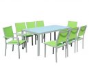 Table Et Chaises De Jardin - 8 Fauteuils Pliants - Aluminium Et Verre avec Table Et Chaises De Jardin Pas Cher