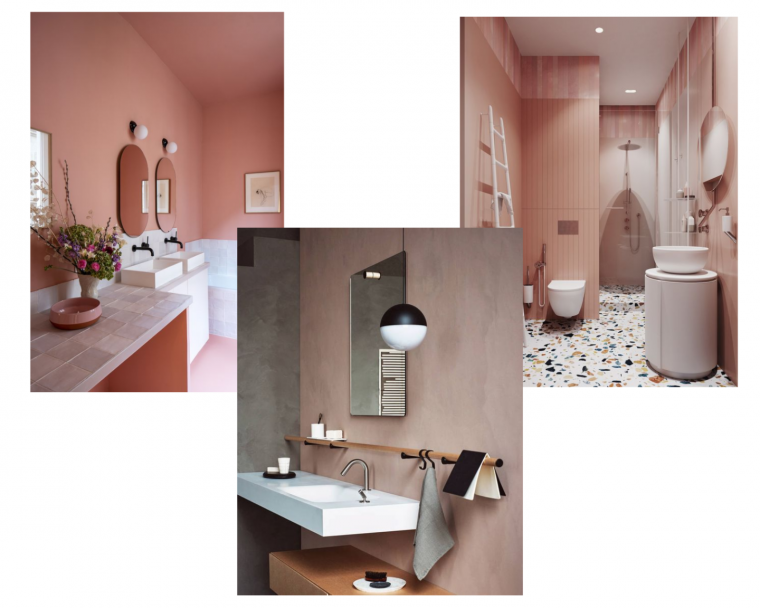 salle de bain design rose