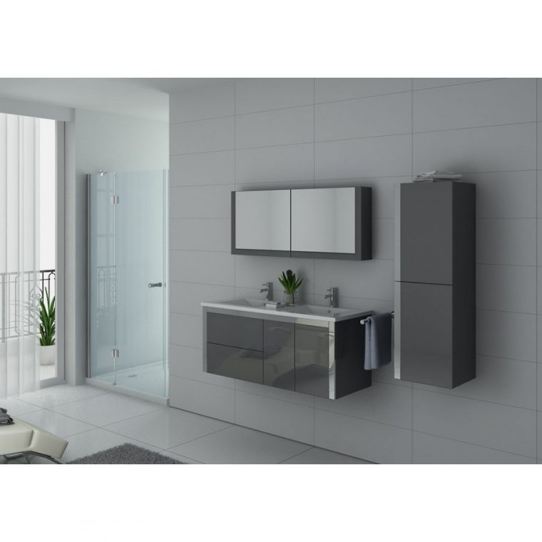 salle de bain meuble noir gris
