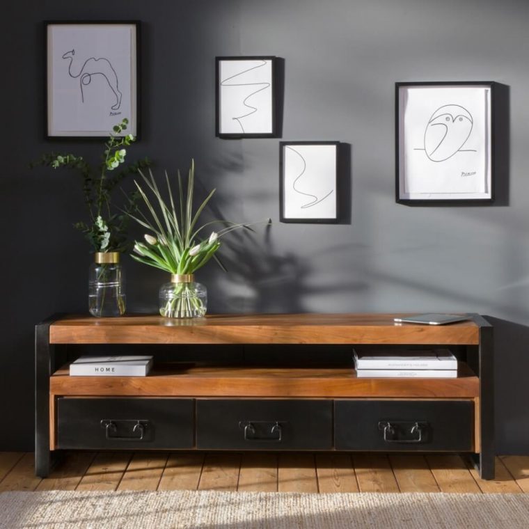 salle de bain meuble noir 3 tiroirs