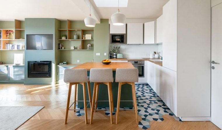 10 Exemples Inspirants Pour Mixer Carrelage Et Parquet ... concernant Parquet Pour Cuisine