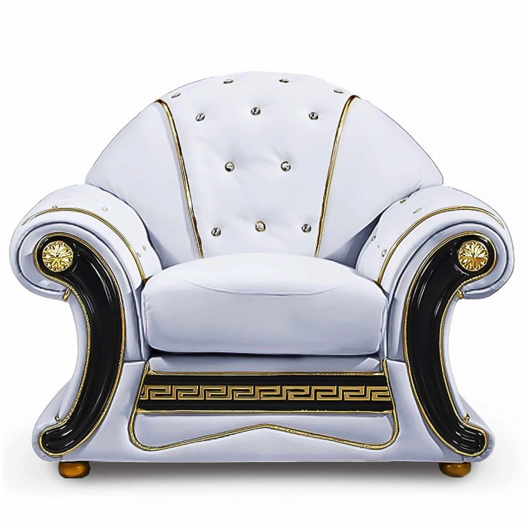 1_Fauteuil Capitonne En Cuir Blanc Vinicio - Decoinparis avec Fauteuil Cuir Blanc