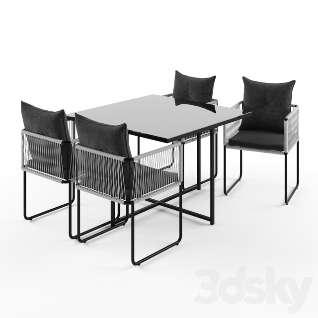 3D Models: Table + Chair - Swann Table De Jardin + 4 ... serapportantà Table Et Chaise De Jardin En Resine