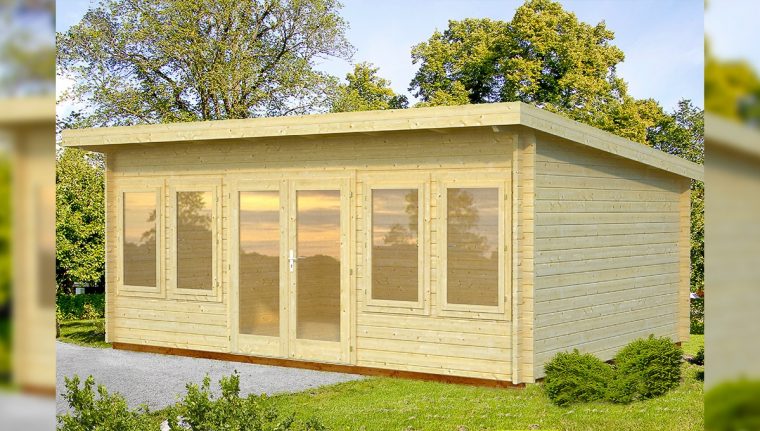 Abri De Jardin Toit Plat Charente 2 - 19.4M2 - Chalets En ... encequiconcerne Toit Plat Bois