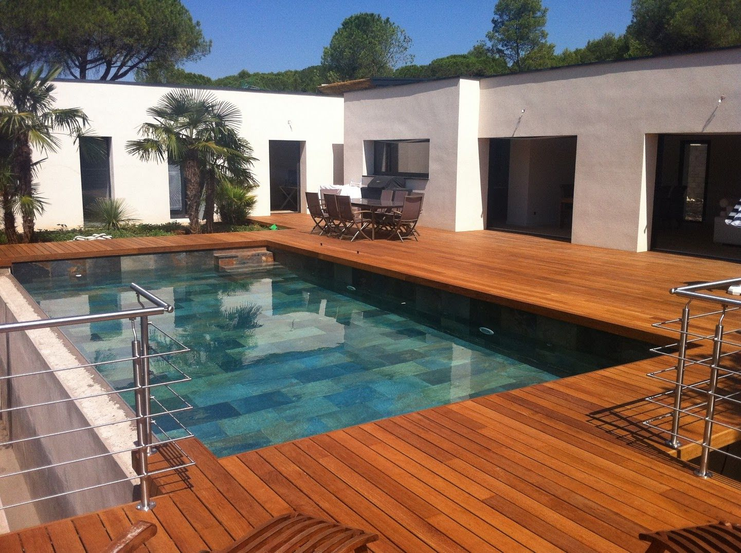 Aménagement De Terrasse De Piscine En Bois Exotique Ipé ... avec Mini Piscine Bois