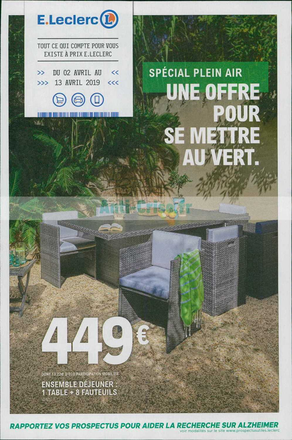 Anti-Crise.fr | Catalogue Leclerc Du 02 Au 13 Avril 2019 ... dedans Table De Jardin Magasin Leclerc
