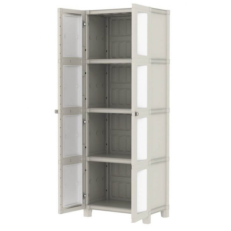 Armoire Haute Résine 3 Tablettes Spaceo Modulize, L.65 X H ... intérieur Armoire Jardin Leroy Merlin