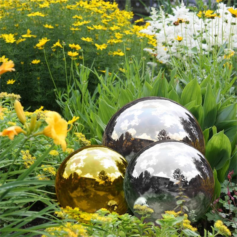 Blumfeldt - Silver Globe Inox Boule De Jardin Décorative ... tout Boule Decorative Jardin