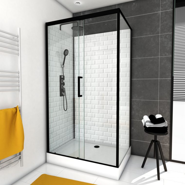 Cabine De Douche Carrée 90 X 90 X 230 Cm - City - Aurlane à Cabine De Douche Pas Chere