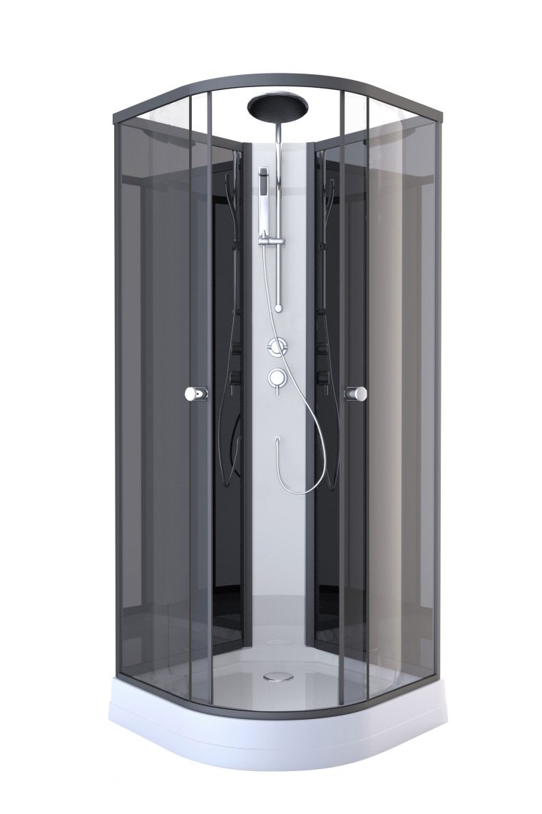 Cabine De Douche Graphite Carbone 85 X 85 X 225 Cm Aurlane ... concernant Cabine De Douche 85X85