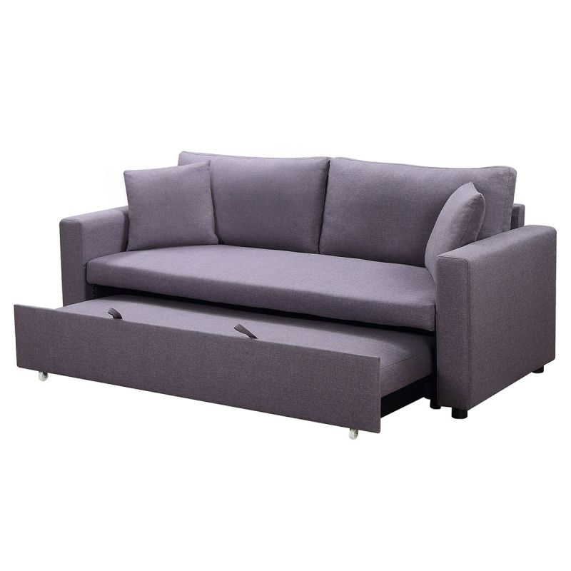 Canapé 3 Places Convertible &quot;Zolan&quot; 194Cm Gris pour Canape 3 Places Gris 2