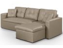 Canapé Angle Droit Convertible Cuir Taupe Anglet - Achat ... encequiconcerne Canape Cuir Taupe