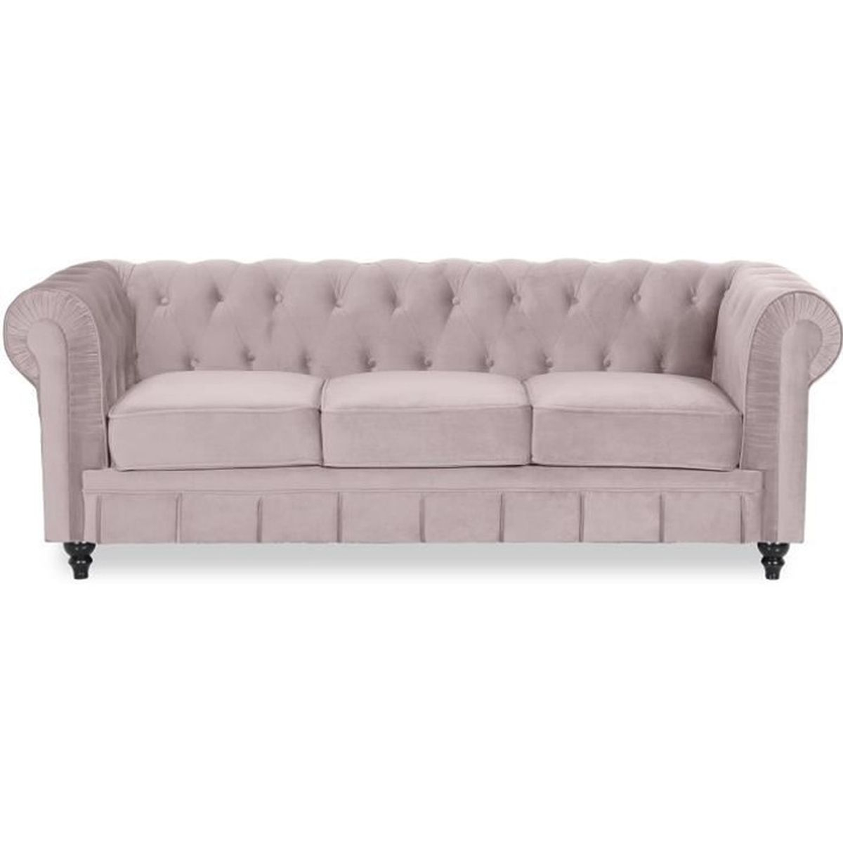 Canape Chesterfield Velours 3 Places Altesse Taupe - Achat ... à Canape Velours Taupe