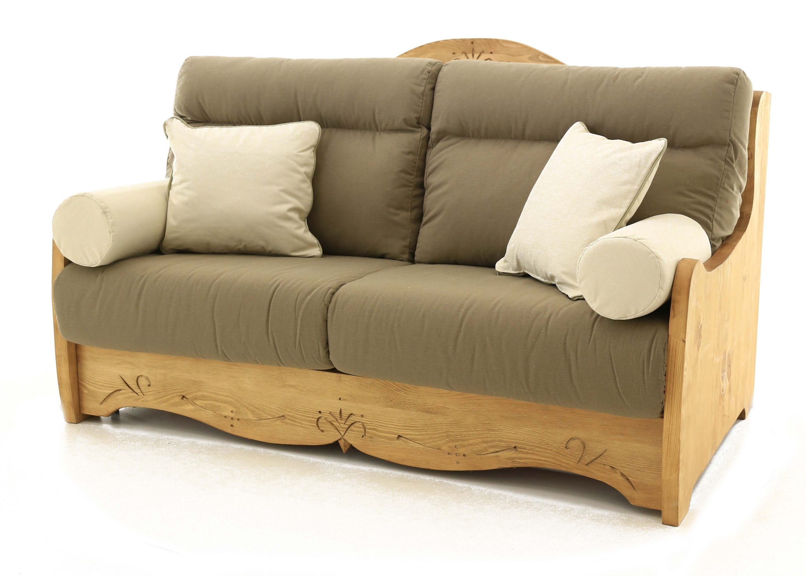 Canapé Convertible 160 X 200 Cm En Pin Massif - Liso ... intérieur Canape En Bois