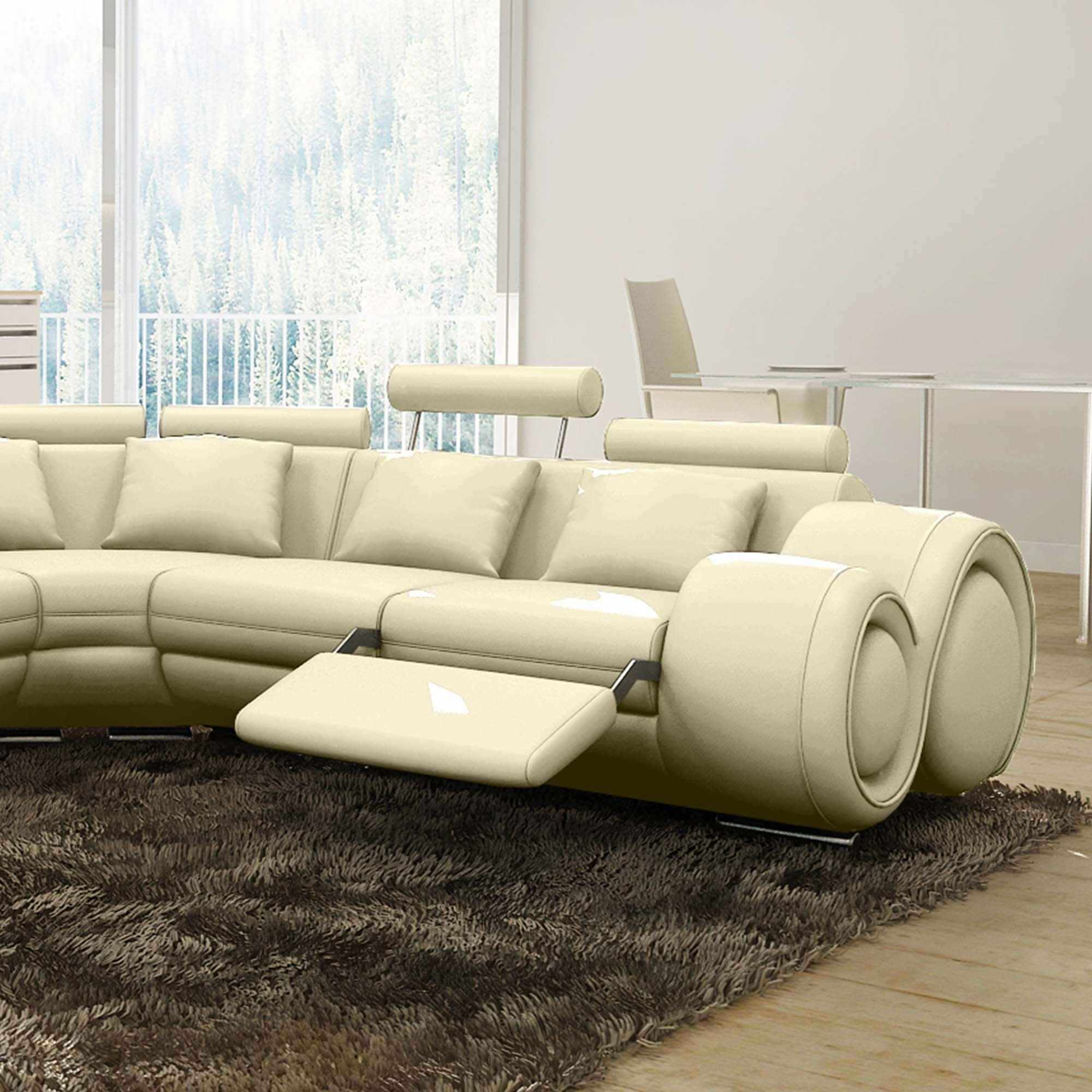 Canape D Angle Cuir Beige Positions Relax Oslo Angle ... concernant Canape D Angle Avec Relax