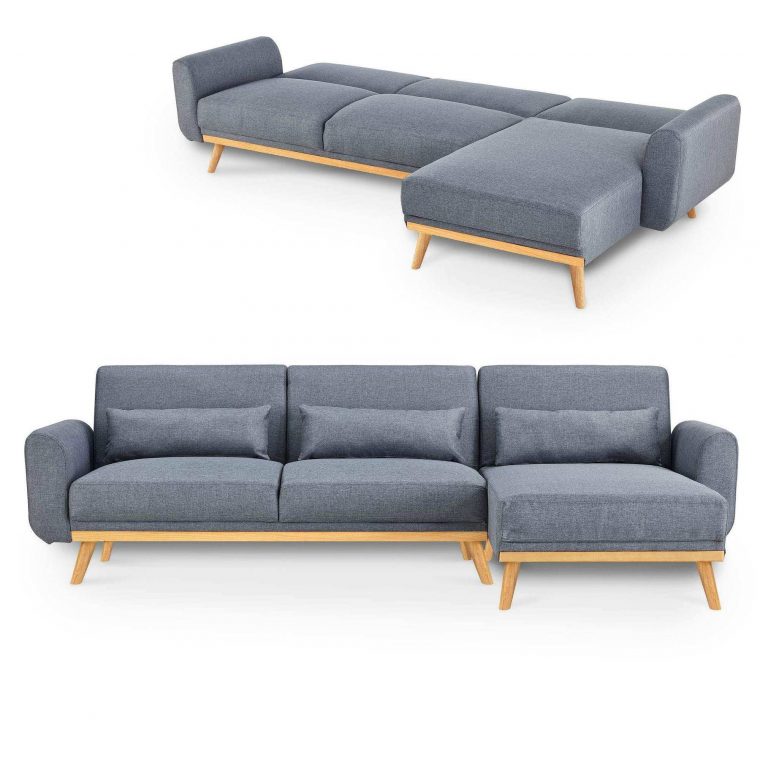 Canape D Angle Scandinave Convertible Et Reversible En ... à Canape Angle Scandinave