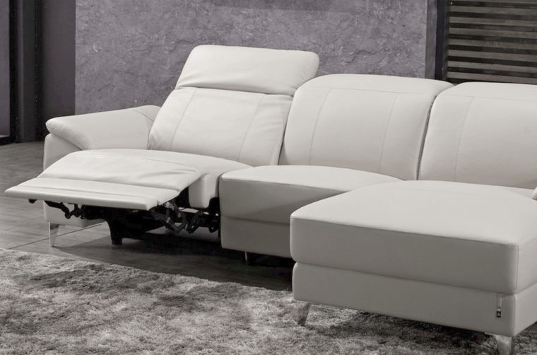 Canapé D'Angle Relax En Cuir De Buffle Italien De Luxe 5 ... pour Canape Relax Blanc