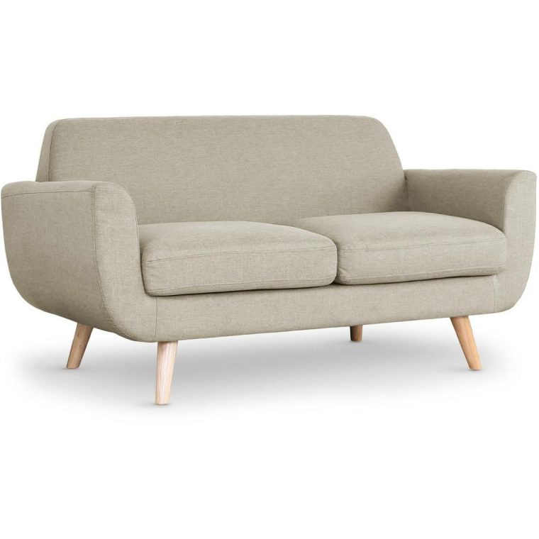 Canapé Scandinave 2 Places En Tissu Beige Telia - #Beige # ... concernant Canape Scandinave Beige