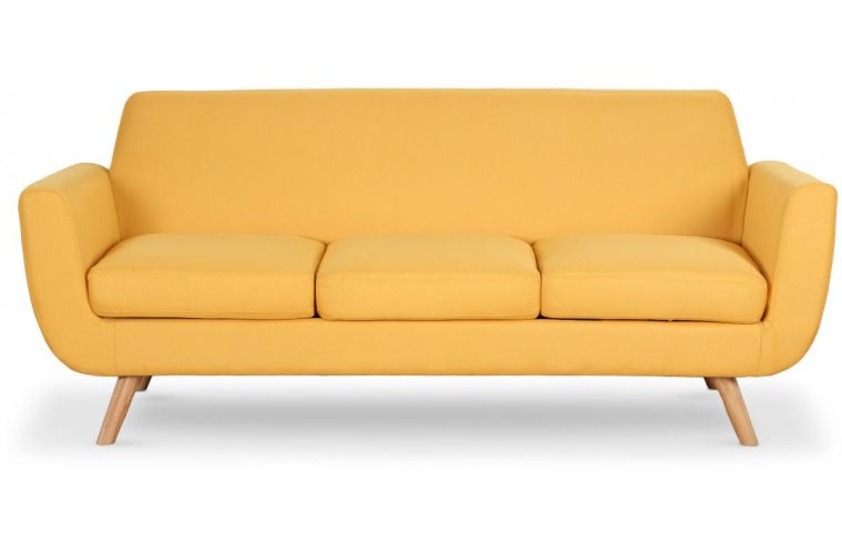 Canapé Scandinave 3 Places Tissu Jaune Telia - Canapé 3 ... à Canape Scandinave Jaune