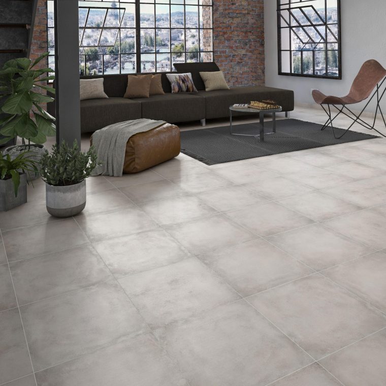 Carrelage Sol Et Mur Forte Effet Béton Gris Craft L.45 X L ... avec Carrelage Effet Beton Gris