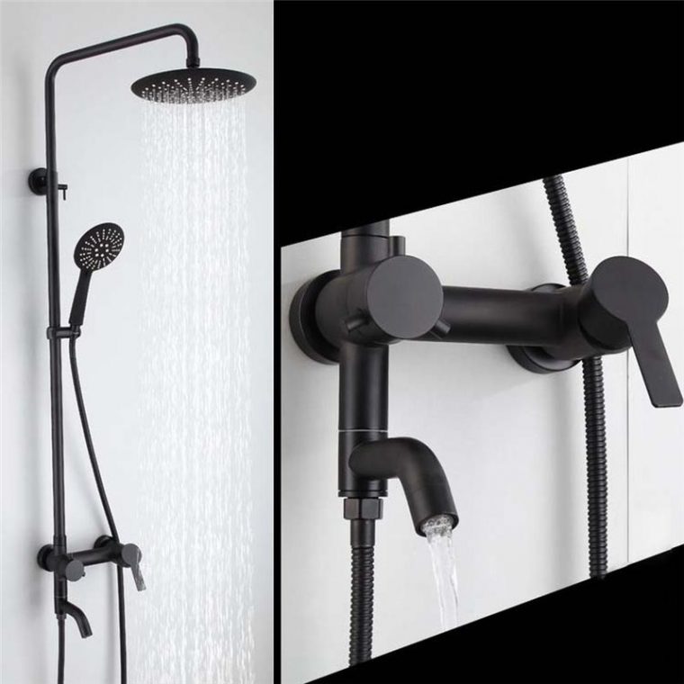 Colonne De Douche Noire Classique En Acier Inox Pour Salle ... tout Colonne Douche Noire