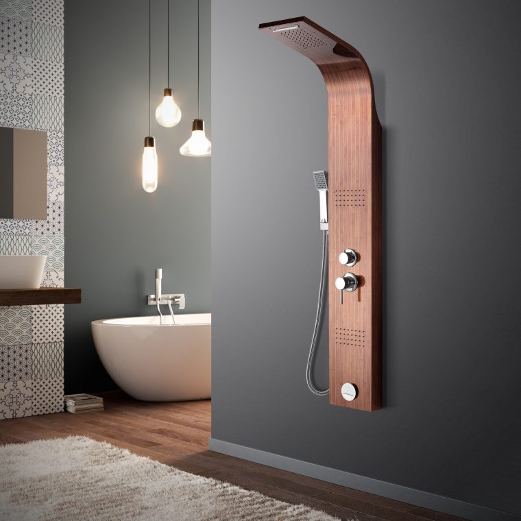 Colonne De Douche Type 5533 - Bamboo Look Inox | Deals2Day avec Colonne De Douche Blanche Design