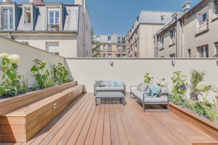 Création D'Une Terrasse Sur Le Toit D'Un Immeuble À Paris ... à Creation De Terrasse