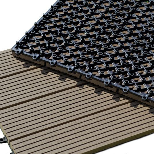 Dalle Terrasse Composite Clipsable - Chocolat - 45 X 45 Cm ... dedans Dalle Clipsable Terrasse